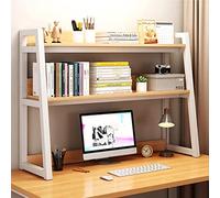 OLSKFUH Libreria Da Scrivania Con Organizer - Scaffale Espositivo Da Scrivania, Libreria Da Scrivania A 2 Ripiani, Libreria Con Struttura In Acciaio, Scaffale Espositivo Pe,75X32X90CM