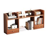 OLSKFUH Libreria Da Scrivania - Organizzatore Fai Da Te Per Riporre Oggetti, Libreria Da Scrivania Indipendente, Scaffale Organizer Da Scrivania, Libreria Indipendente Con,Brown-120cm