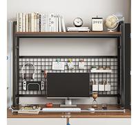 OLSKFUH Libreria Da Scrivania - Organizzatore Per Scrivania Da Ufficio, Libreria Da Scrivania Con Pannelli A Griglia, Libreria Da Scrivania Industriale, Libreria Da Scrivani,Black-115 * 20 * 89CM