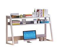 OLSKFUH Libreria Da Scrivania Per Ufficio, Organizer Da Scrivania, Espositore Per Libri, Organizer Da Scrivania In Legno E Metallo, Supporto Da Scrivania Indipendente, Per,White-118x31.5x68.5 cm