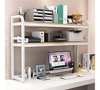 OLSKFUH Libreria Da Scrivania - Supporto Per Mensola Da Scrivania, Scaffale Multifunzionale Per Scrivania, Espositore Da Scrivania, Libreria Da Scrivania Regolabile A 2 Liv,Whitea-115 * 32 * 92cm