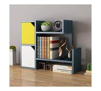 OLSKFUH Libreria Semplice In Legno, Libreria Da Tavolo, Scaffale Da Bancone, Scaffale Da Ufficio, Scaffale Portaoggetti Per Ufficio, Trucco Per Camera Da Letto, Soggiorno E,Blue