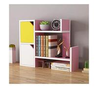 OLSKFUH Libreria Semplice In Legno, Libreria Da Tavolo, Scaffale Da Bancone, Scaffale Da Ufficio, Scaffale Portaoggetti Per Ufficio, Trucco Per Camera Da Letto, Soggiorno E,Pink