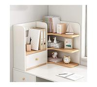 OLSKFUH Librerie Libreria Da Scrivania Con 1 Cassetto Libreria Angolare Da Appoggio In Legno Forniture Per Ufficio Salvaspazio Organizer Da Scrivania Accessori Espositore L,Left Side-60x50x50cm
