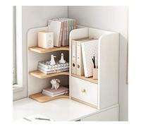 OLSKFUH Librerie Libreria Da Scrivania Con 1 Cassetto Libreria Angolare Da Appoggio In Legno Forniture Per Ufficio Salvaspazio Organizer Da Scrivania Accessori Espositore L,Right Side-60x50x50cm