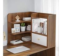 OLSKFUH Librerie Libreria Da Scrivania Libreria Da Banco A 3 Ripiani Forniture Per Ufficio Organizer Da Scrivania In Legno Accessori Espositore Con 1 Cassetto Librerie E Sc,Brown