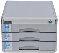 OLSKFUH Organizzatore Di Grande Capacità Schedario A Tre Strati Schedario In Alluminio Schedario Per Desktop Con Serratura,