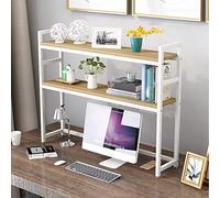 OLSKFUH Organizzatore Per Libreria Da Scrivania - Supporto Per Mensola Da Scrivania, Scaffale Portaoggetti Multistrato Regolabile, Scaffale Da Scrivania Multifunzionale, Pe,White-115X24X90CM