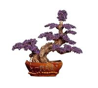 OLSKFUH Ornamenti della Fortuna con Albero di Cristallo, Artigianato Decorativo con Albero dei Soldi Fortunato, Opere d'Arte sulla Ricchezza per La Casa E Il Soggiorno. Albero di,Purple