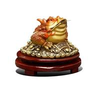 OLSKFUH Ornamenti di Rospo con Scultura d'Arte Moderna, Statua Fengshui per Ricchezza E Fortuna, Ornamento da Scrivania in Rame per Decorazioni per Ufficio Domestico, Decorazioni per,A-L