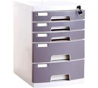 OLSKFUH Schedari Schedario Serratura Per Schedario 5 Cassetti Scatola Di Immagazzinaggio Dati Desktop Scatola Di Immagazzinaggio In Plastica - Libreria Multicolore 29.5X39.4X43C,Gray a