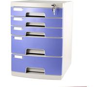 OLSKFUH Schedari Schedario Serratura Per Schedario 5 Cassetti Scatola Portaoggetti In Plastica Per Archiviazione Dati Desktop - Libreria Multicolore 29.5X39.4X43Cm,Blue