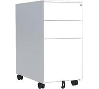 OLSKFUH Schedario Per Ufficio, Schedario A Cassetti Con Ruote, Schedario Mobile In Metallo Per La Casa, Schedario Per Organizer Per Ufficio,White