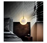 OLSKFUH Semplice Lampadario in Marmo Tutto Rame per Camera da Letto, Comodino, Sala da Pranzo, Isola, Sala da tè. Una Parola: Illuminazione con Lampada Lunga?,Warm Light-25cm
