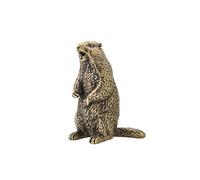 OLSKFUH Statua in Miniatura di Marmotta Urlante in Ottone, Scultura di Topo in Piedi in Metallo, Ornamento da Tavolo, Accessori per La Decorazione di Micro Paesaggi Bonsai per La Casa,