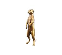OLSKFUH Statua in Miniatura di Suricato in Ottone, Scultura di Animali in Metallo Nero, Ornamento da Tavolo, Bonsai per La Casa, Micro Paesaggio, Accessori per Decorazioni,