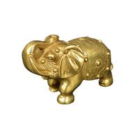 OLSKFUH Statuetta da Tavolo in Ottone Raffigurante Un Elefante, Statua di Elefante Thailandese, Ornamento Decorativo per Ufficio E Studio, Collezione di Sculture di Animali in Bronzo,