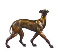OLSKFUH Statuetta da Tavolo in Ottone Raffigurante Un Levriero, Statua in Metallo Raffigurante Un Cane dello Zodiaco, Ornamento Decorativo per Refrigeratore per Vino da Ufficio E Stud,