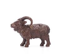 OLSKFUH Statuetta di Capra in Ottone Fatta A Mano, Statua di Pecora in Bronzo Antico Feng Shui, Scultura di Bovini, Decorazione per Ingresso, Studio, Collezione Artigianale.,