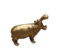 OLSKFUH Statuette di Ippopotami in Ottone, Interessanti Statuette in Miniatura di Ippopotami con Bocca Grande, Ornamenti da Tavolo, Decorazioni per La Casa, Bonsai, Micro Paesaggi, AC,