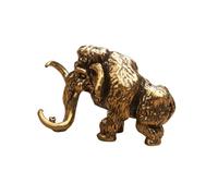 OLSKFUH Statuette di Mammut in Ottone con Zanna di Simulazione, Interessante Scultura in Miniatura di Mammut, Ornamento da Tavolo, Accessori per La Decorazione di Micro Paesaggi Bonsa,