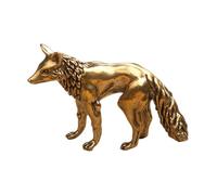 OLSKFUH Statuette di Volpe in Ottone, Interessante Scultura in Miniatura di Volpe Animale, Ornamento da Tavolo, Accessori per Decorazioni per Micro Paesaggi Bonsai per La Casa,