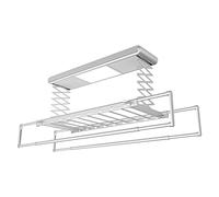 OLSKFUH Stendibiancheria Elettrico A Soffitto con Telecomando, Altezza E Lunghezza Regolabili, Salvaspazio, A Basso Consumo Energetico, con Illuminazione A LED.,