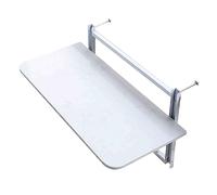OLSKFUH Tavolini Da Esterno In Marmo Tavolo Da Bar Per Balcone Per Ringhiere - Mensole Sospese Tavoli Da Terrazzo Sospesi Per Balcone Con Altezza Regolabile, Mezzo Tavolo Portat,White Stand-60 * 35cm