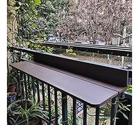 OLSKFUH Tavolini Da Esterno, Tavolo Pieghevole Sospeso Per Balcone Esterno, Tavolo Ringhiera Sospeso Pieghevole Per Balcone, Tavolo Da Giardino Per Patio Regolabile, Tavolo Da B,Brown-100 * 27cm