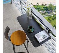OLSKFUH Tavolino Pieghevole Per Esterni, Tavolo Ringhiera Sospeso Pieghevole Per Balcone, Tavolo Sospeso Per Balcone, Tavolo Sospeso Ringhiera Per Balcone Tavolo Pieghevole Per,Black Stand-80 * 35cm