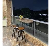 OLSKFUH Tavolo Da Balcone Tavolo Da Balcone Pieghevole Tavolo Da Patio Tavolo Da Bar Per Balcone Per Ringhiere Tavolo Da Balcone Multifunzionale Sospeso, Tavolo Sospeso Regolabi,Brown-39.3 * 14.6in