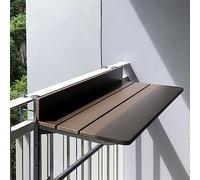 OLSKFUH Tavolo Da Balcone Tavolo Da Bar Per Balcone Per Ringhiere Tavolo Da Patio Tavolo Da Ringhiera Per Balcone Tavolo Da Ringhiera Per Balcone, Tavolo Da Ringhiera Pieghevole,Brown-47.2 * 14.6in