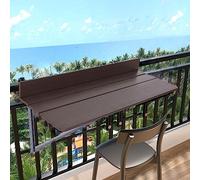 OLSKFUH Tavolo Da Balcone Tavolo Da Patio Tavolo Da Bar Da Balcone Per Ringhiere Tavolo Da Balcone Sospeso Pieghevole Tavolo Da Balcone Tavolo Pieghevole Da Parete Tavolo Modern,Brown-39.3 * 14.6in