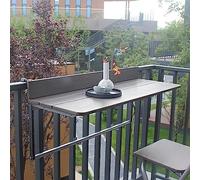 OLSKFUH Tavolo Da Bar Per Balcone Per Ringhiere Tavolo Da Patio Tavolo Da Balcone Tavolo Da Balcone Sospeso Tavolo Da Ringhiera Sospeso Per Interni Ed Esterni, Tavolo Da Balcone,Brown-47.2 * 14.6in