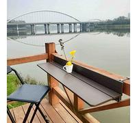 OLSKFUH Tavolo Da Terrazzo Pieghevole Regolabile Per Balcone - Tavolo Da Bar Per Terrazza 60-120 Cm Per Ringhiere, Tavolino Pieghevole Per Esterni Leggero, Tavoli Allungabili D,Brown-80 * 27cm