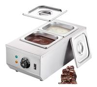 OLSKFUH Temperacioccolaio, Grande capacità A Doppio Cilindro da 1,5 Litri, Temperatura da 30 °C A 85 °C, Pentola per Sciogliere Cioccolato/Crema in Acciaio Inox da 800 W,