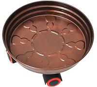 OLSKFUH Vassoio Portavasi con Ruote, Supporto per Piante in Metallo per Uso Interno/Esterno, Carrello per Spostare Vasi di Fiori Rotondi da 22,5 Cm, Pallet Marrone per Fiori,Brown-37cm
