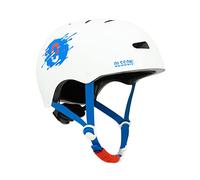 OLSSON Casco per bambini Hero Taglia S-L (50-54 cm) Regolabile - Omologato - Resistente agli urti 360 - Fodera interna smontabile - Ventilazione - Adatto per scooter pattini bici (bianco, S/M)