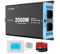 OLTEANP Invertitore di tensione 2500W 24V a 230V Onda sinusoidale pura - Convertitore Power Inverter con 2 uscite AC, USB e Type-C, per camion, veicolo, telecomando con schermo LCD
