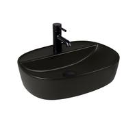 Oltens Hamnes lavabo 51x39 cm ovale da appoggio nero opaca 41813300