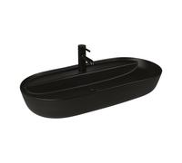 Oltens Hamnes lavabo 80x40 cm ovale da appoggio nero opaca 41315300