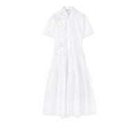 Oltre - Abito a camicia con fiori applicati - - Dresses - Donna - Bianco - L