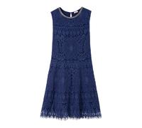 Oltre - Abito in pizzo con dettaglio gioiello - - Dresses - Donna - Blu - L