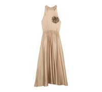 Oltre - Abito Lungo in Raso con Fiore - - Dresses - Donna - Beige - XL
