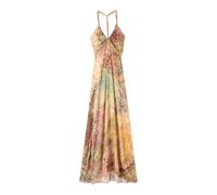 Oltre - Abito lungo in raso con schiena scoperta - - Dresses - Donna - Beige - L