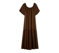 Oltre - Abito Lungo in Raso Off-Shoulder - - Dresses - Donna - Marrone - L
