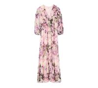 Oltre - Abito Lungo in Voile di Seta Mista Stampata - - Dresses - Donna - Rosa - L