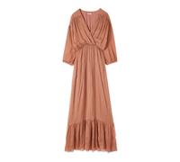 Oltre - Abito lungo in voile misto seta - - Dresses - Donna - Marrone - L