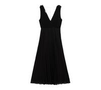 Oltre - Abito lungo plissettato con volant - - Dresses - Donna - Nero - L