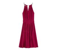 Oltre - Abito svasato in raso con collana gioiello - - Dresses - Donna - Rosso - XL